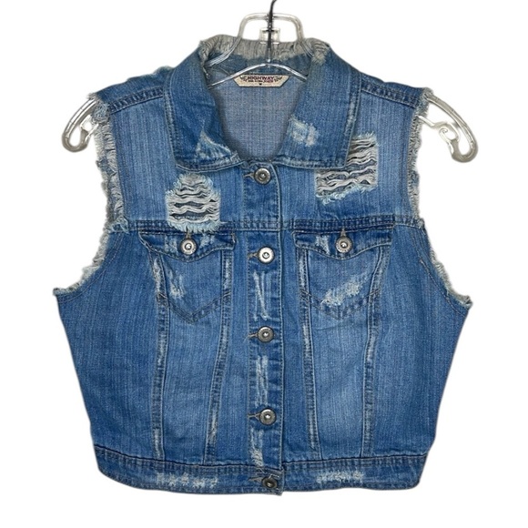 Highway Jeans Denim Cropped Jean Vest - Picture 1 of 6
